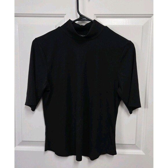 Athleta Signature Rib Mock Neck Elbow Sleeve Tee Adult M - Picture 1 of 3